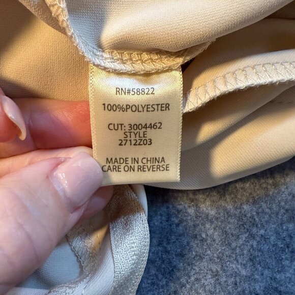 Max Studio Pants Womens Medium Paper Mid Rise Straight Leg Pockets Elastic Waist - Picture 4 of 6